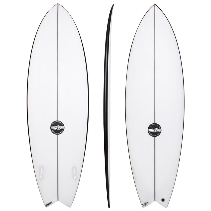 Black Baron 5'8" x 20 1/4" X 2 1/2" - 31.70L, Swallow, 2x FCS 2 Fins, HYFI 2.0