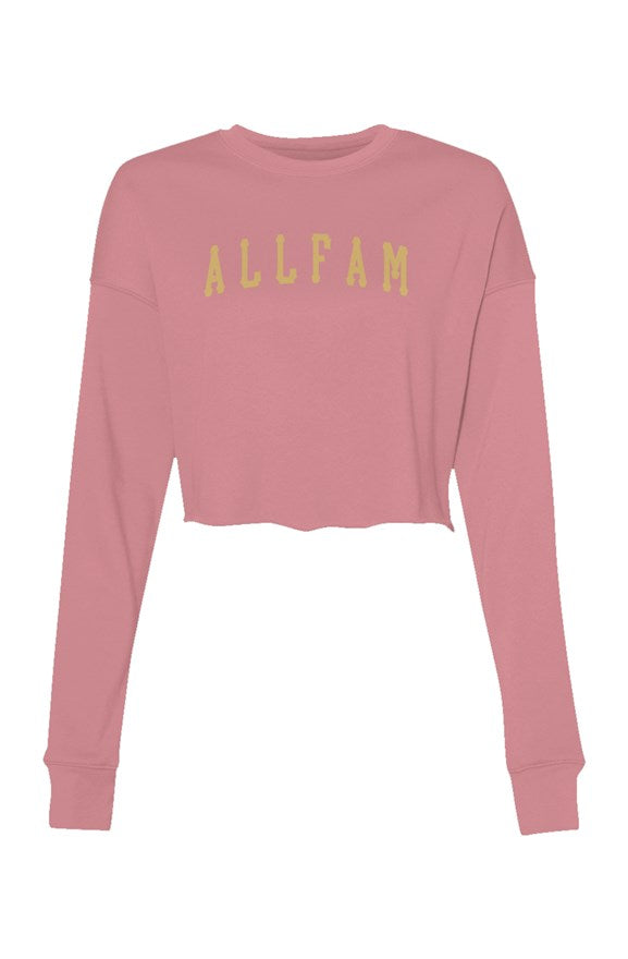 ALLFAM BALLERS WMNS CROP CREW PNK/TAN