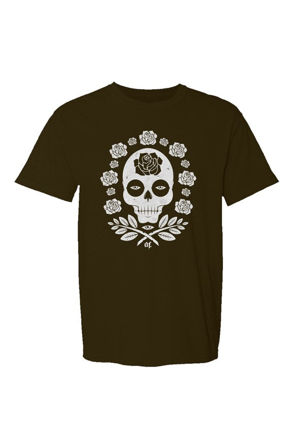 AF SKULLS & ROSES BRN/WHT