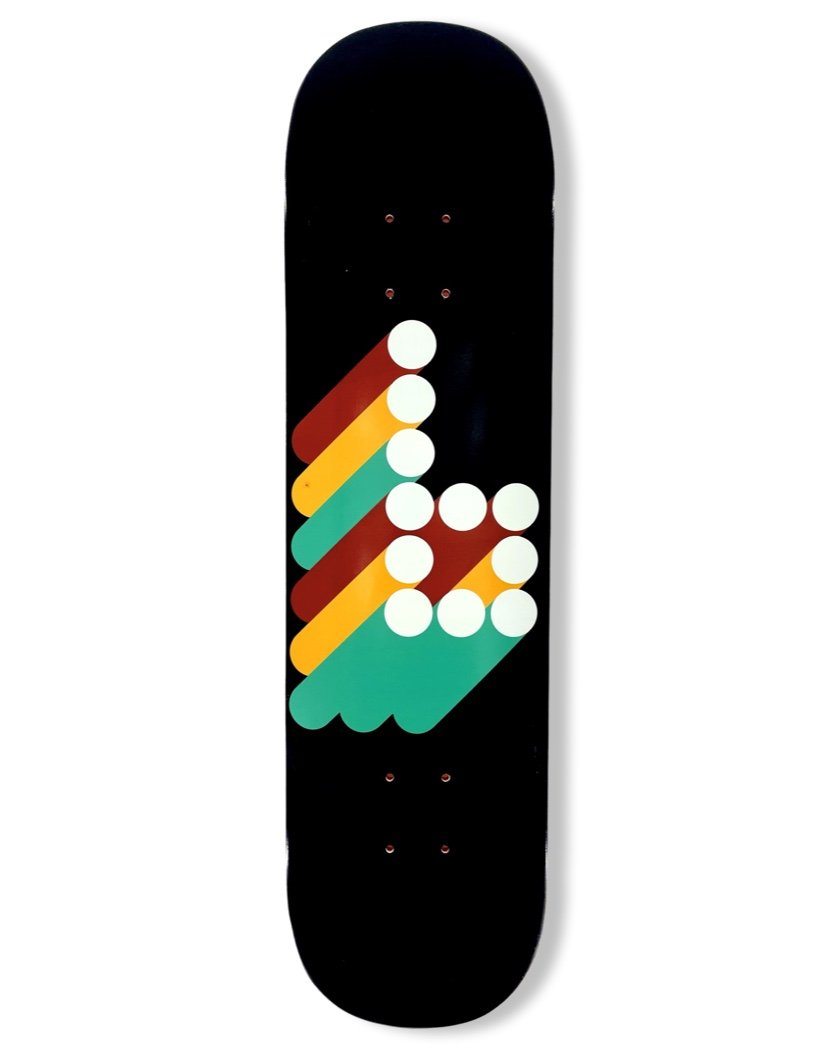 3D B Skateboard Deck