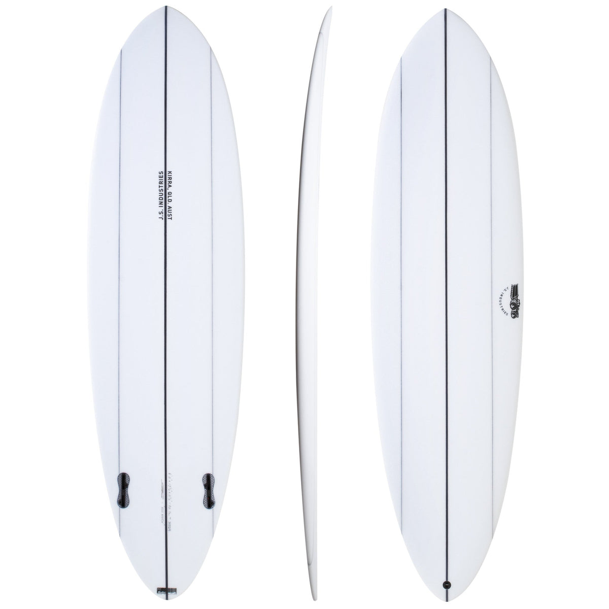 Big Baron Clear 6'0" x 19 " X 2 3/8" - 29.50L, Round Pin, 2x FCS 2 Fins, PE