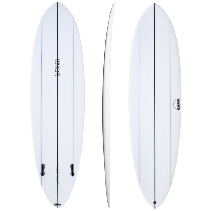 Big Baron Clear 5'10" x 19 " X 2 7/16" - 29.00L, Round Pin, 2x FCS 2 Fins, PE