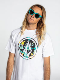 Circle Stone Fill Short Sleeve Tee - White Combo