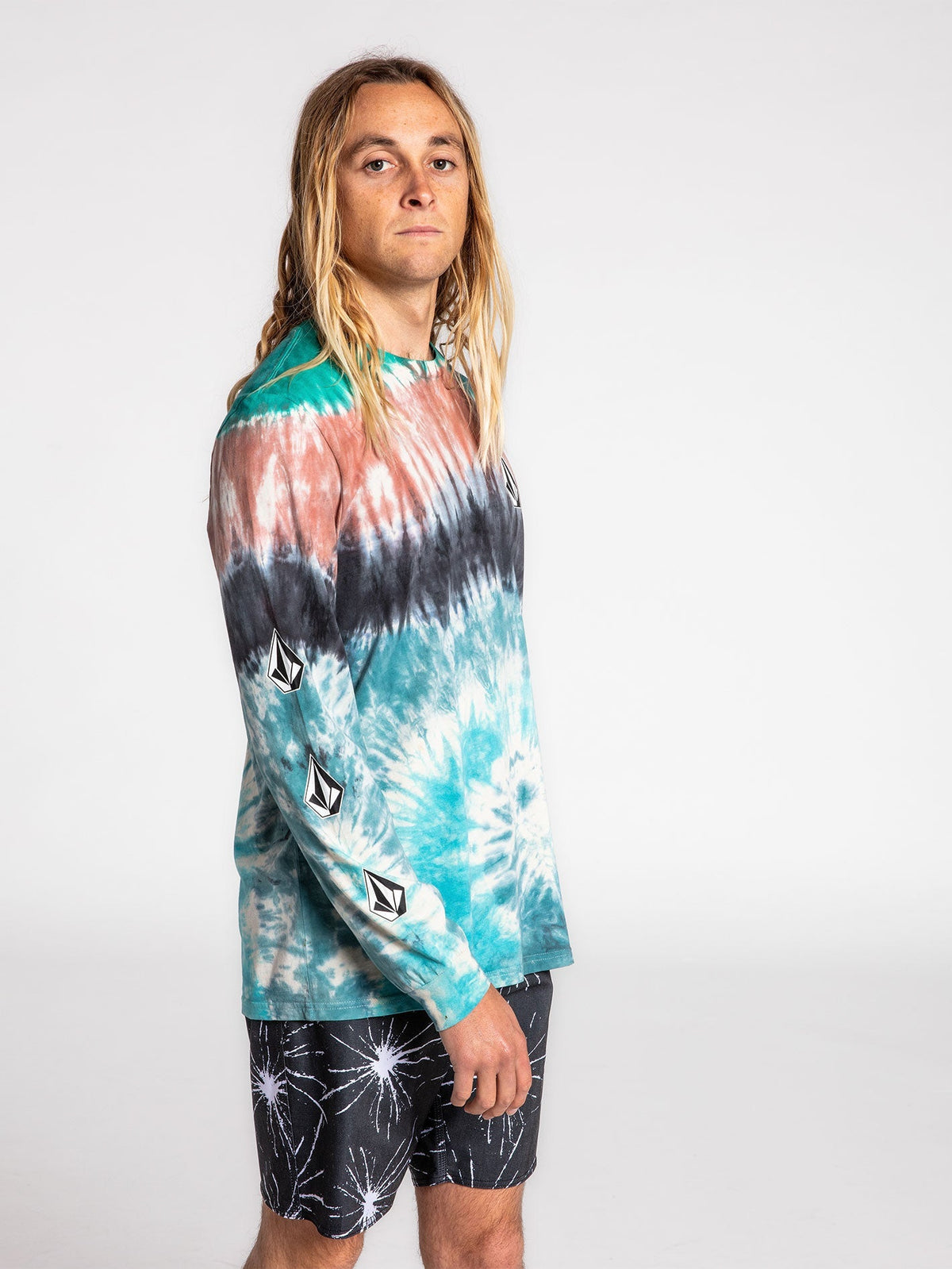 Iconic Stone Dye Long Sleeve Tee - Tie Dye