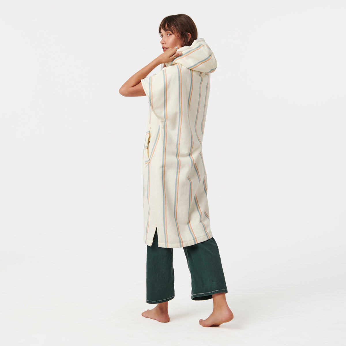 Baja Stripe Fouta Changing Poncho