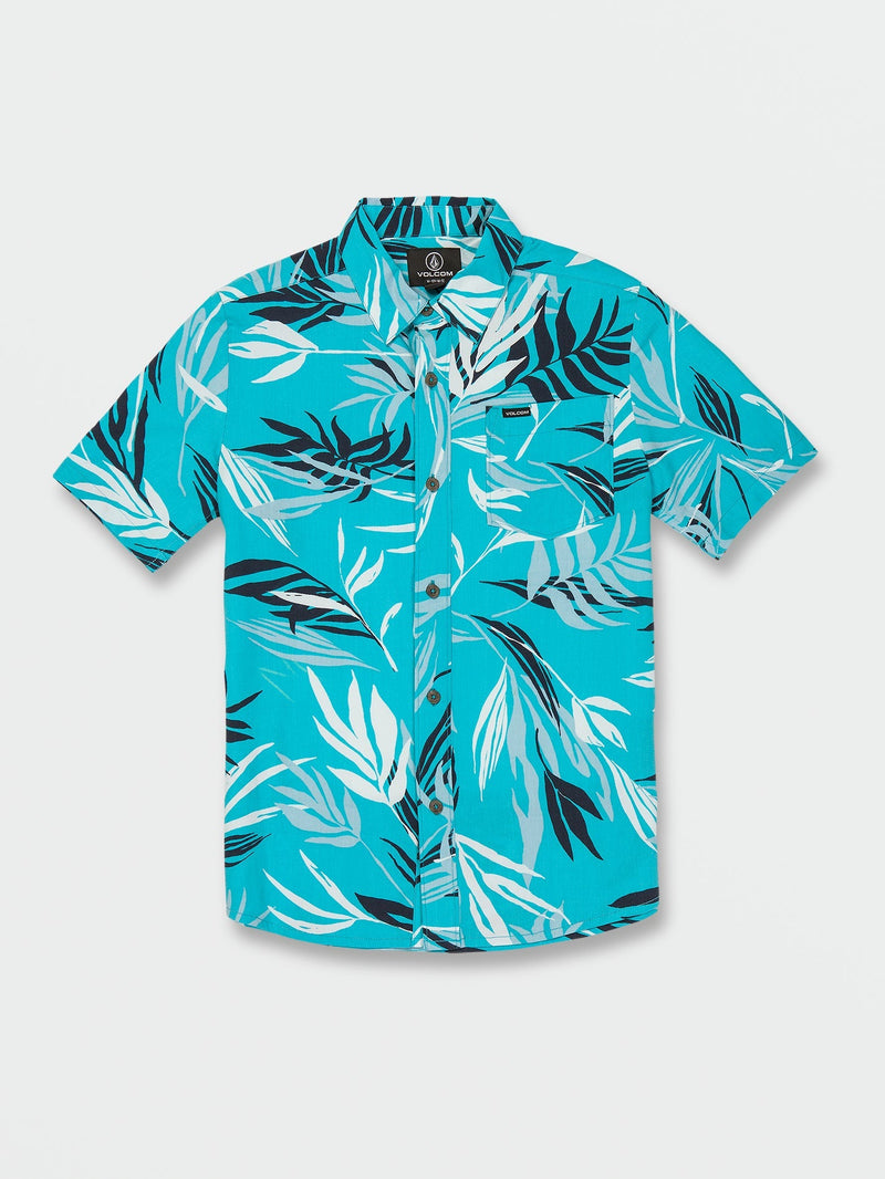 Big Boys Bleeding Leaf Short Sleeve Shirt - Electric Blue