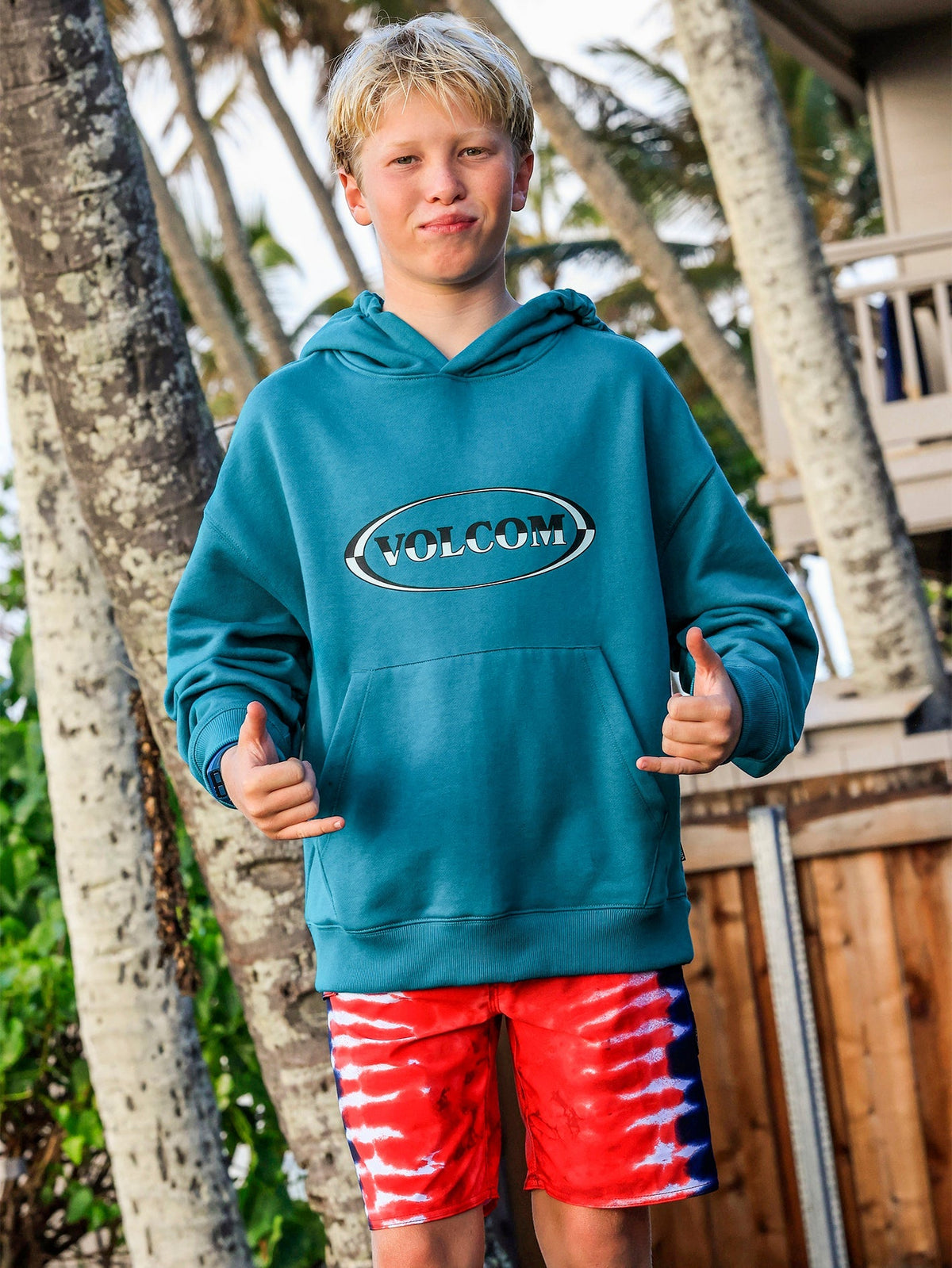 Big Boys Strike Hood Pullover Sweatshirt - Ocean Teal