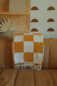 Gold Checkered Throw