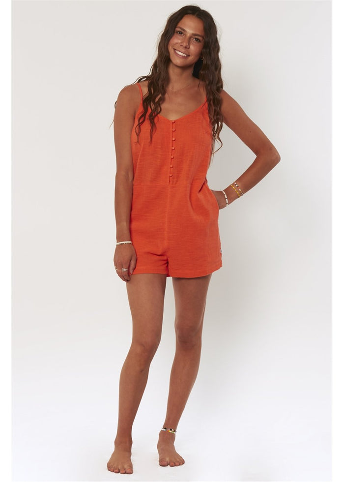 Paddle Out S/L Wvn Romper