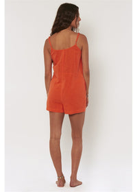 Paddle Out S/L Wvn Romper