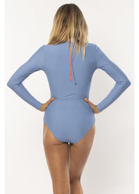 Solid Riding Rashguard One Piece Swimsuit