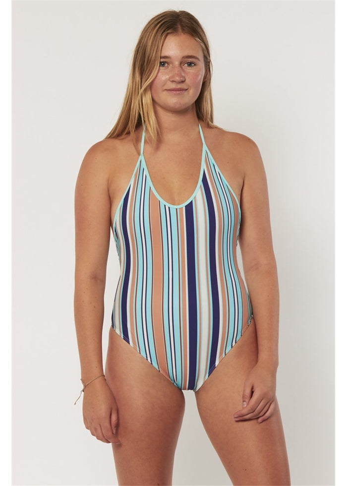 Stripe Plunge One Piece