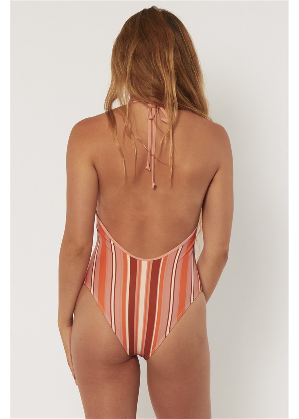 Stripe Plunge One Piece