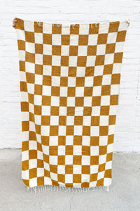 Gold Checkered Throw