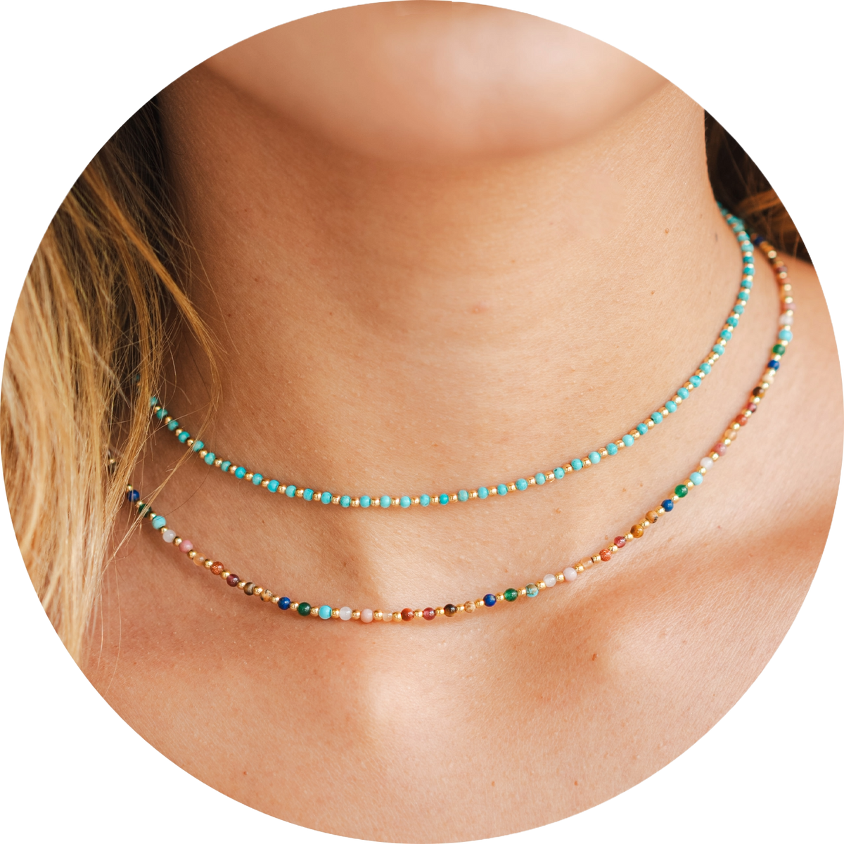 2mm Master Healer + Enlightenment Necklace Stack