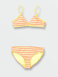 Girls Stripe Or Wrong Bikini Set - Honey Gold