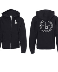 Zip Up Braille Circle Hoodie