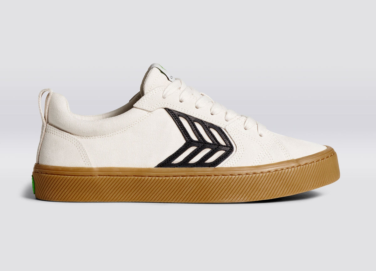 CATIBA PRO Skate Gum Vintage White Suede and Canvas Black Logo Sneaker Men