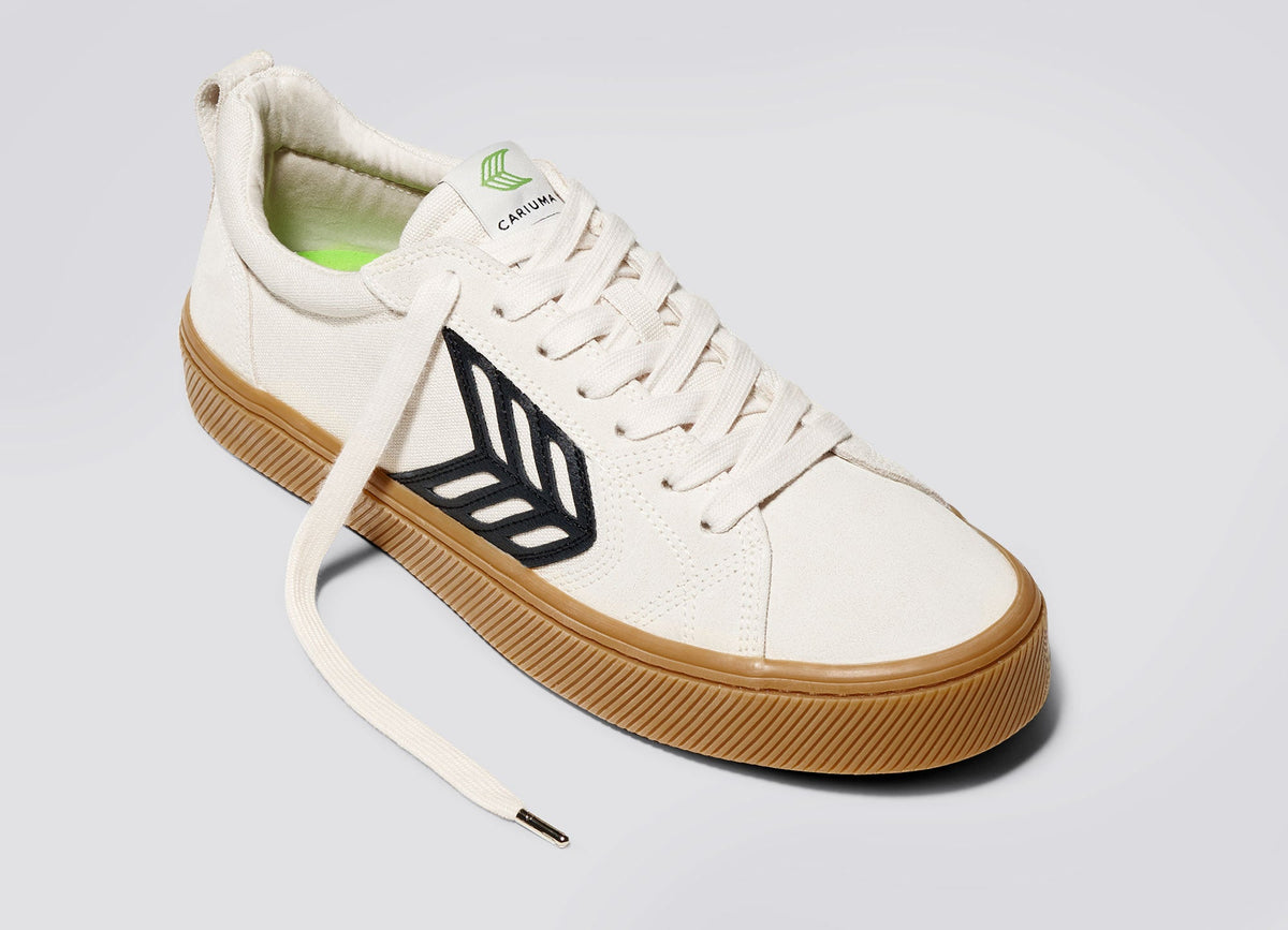 CATIBA PRO Skate Gum Vintage White Suede and Canvas Black Logo Sneaker Men