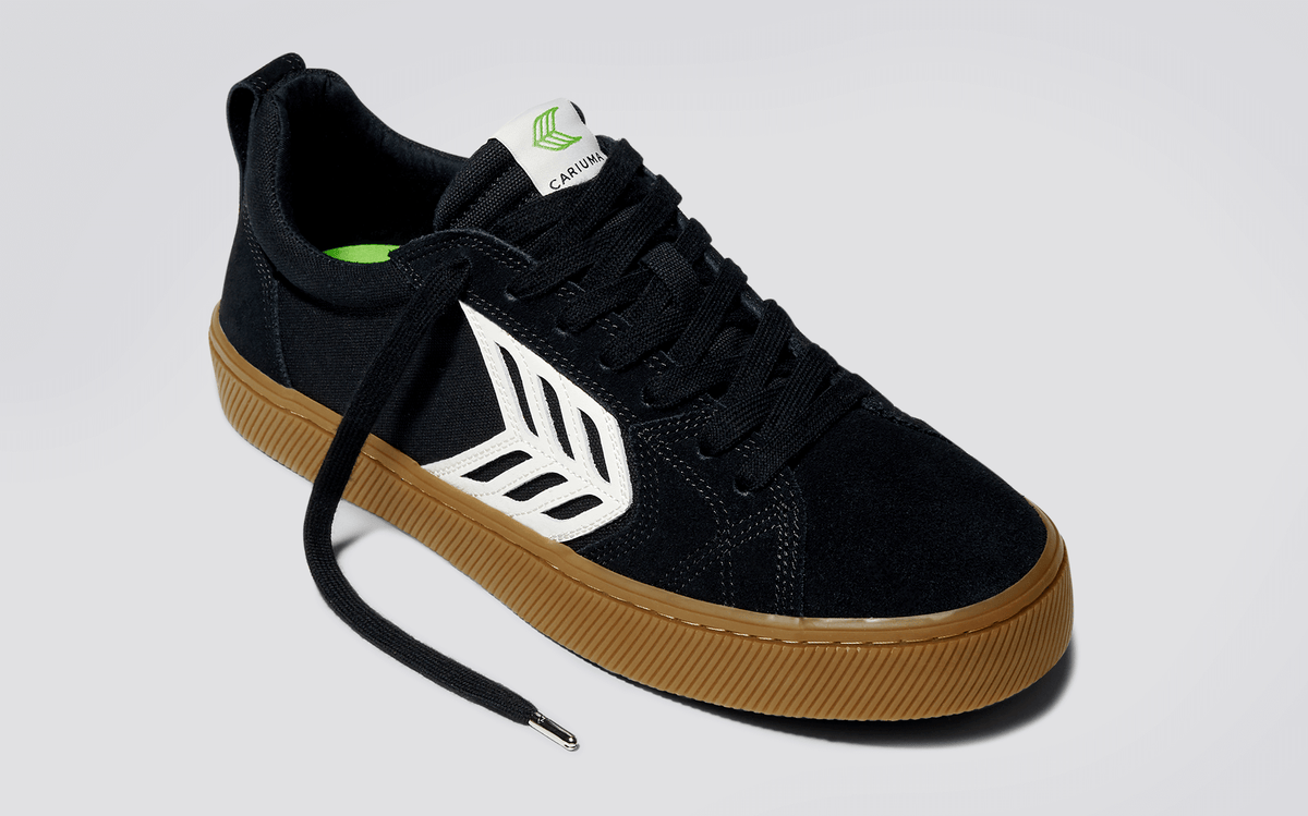 CATIBA PRO Skate Gum Black Suede and Canvas Ivory Logo Sneaker Men