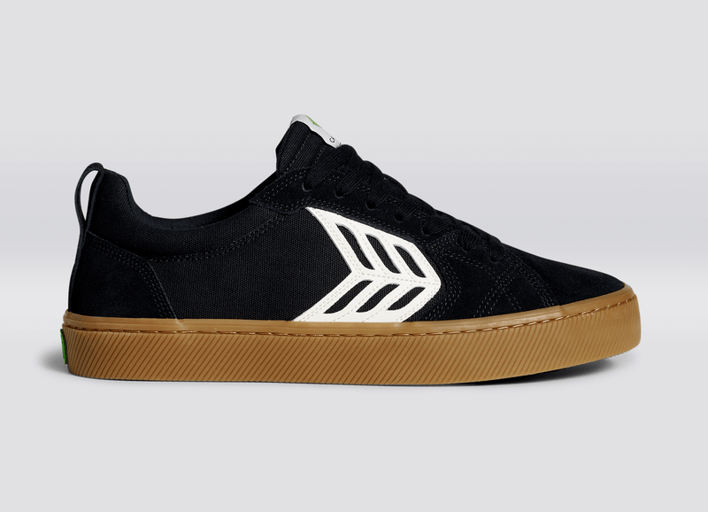 CATIBA PRO Skate Gum Black Suede and Canvas Ivory Logo Sneaker Men