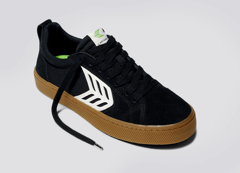 CATIBA PRO Skate Gum Black Suede and Canvas Ivory Logo Sneaker Men