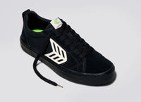 CATIBA PRO Skate All Black Suede and Canvas Ivory Logo Sneaker Men