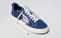 CATIBA PRO Skate Mystery Blue Suede and Canvas Contrast Thread Ivory Logo Sneaker Men