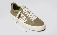 CATIBA PRO Skate Burnt Sand Suede and Canvas Contrast Thread Ivory Logo Sneaker Men