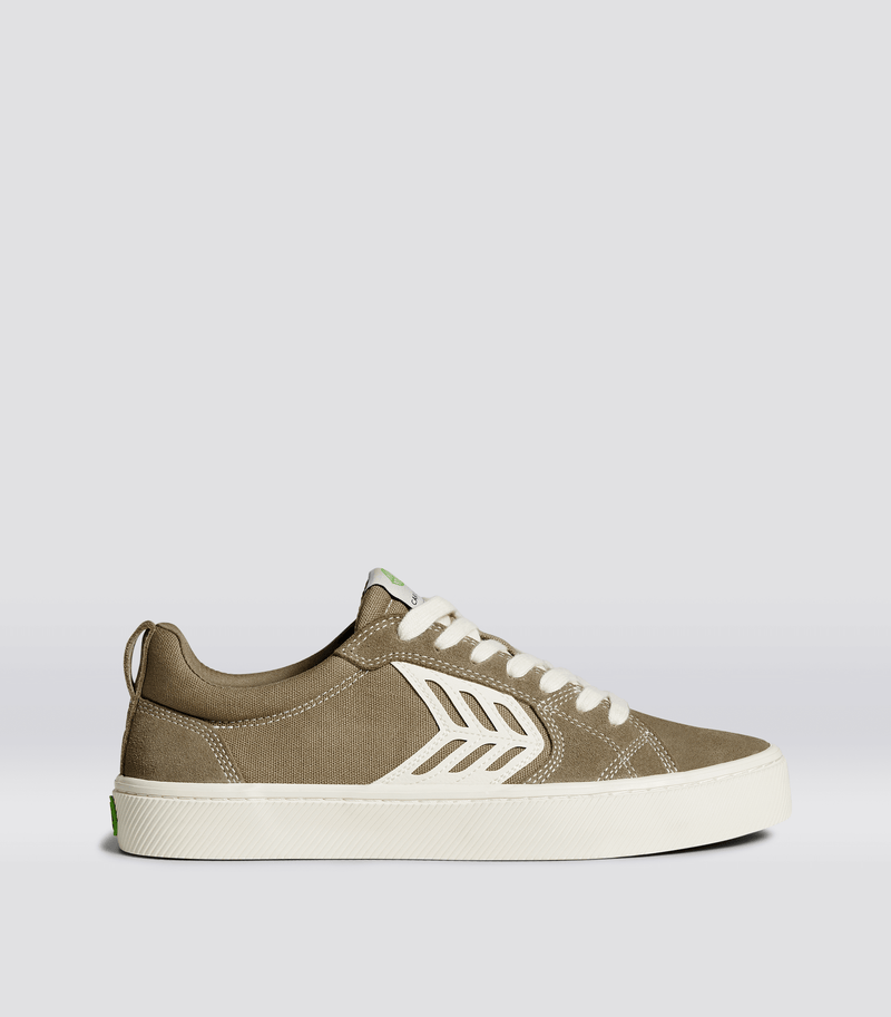 CATIBA PRO Skate Burnt Sand Suede and Canvas Contrast Thread Ivory Logo Sneaker Men