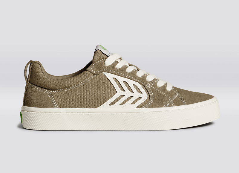 CATIBA PRO Skate Burnt Sand Suede and Canvas Contrast Thread Ivory Logo Sneaker Men