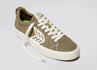 CATIBA PRO Skate Burnt Sand Suede and Canvas Contrast Thread Ivory Logo Sneaker Men