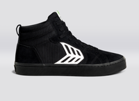 CATIBA PRO High Skate All Black Suede and Canvas Ivory Logo Sneaker Men