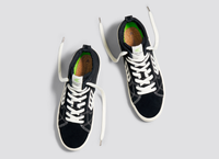 CATIBA PRO High Skate Black Suede and Canvas Contrast Thread Ivory Logo Sneaker Men