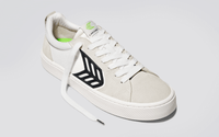 CATIBA PRO Skate Off-White Canvas Vintage White Suede Black Logo Sneaker Women