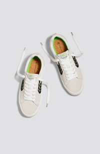 CATIBA PRO Skate Off-White Canvas Vintage White Suede Black Logo Sneaker Women