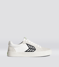 CATIBA PRO Skate Off-White Canvas Vintage White Suede Black Logo Sneaker Women