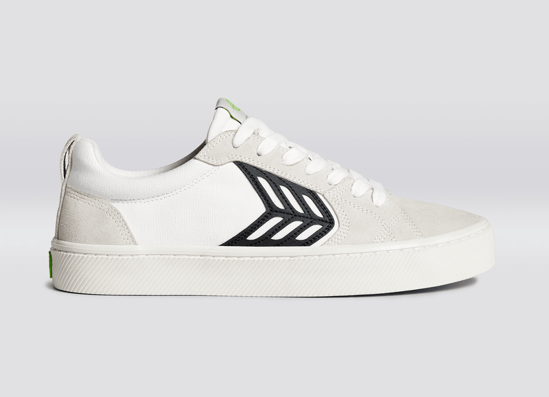 CATIBA PRO Skate Off-White Canvas Vintage White Suede Black Logo Sneaker Women