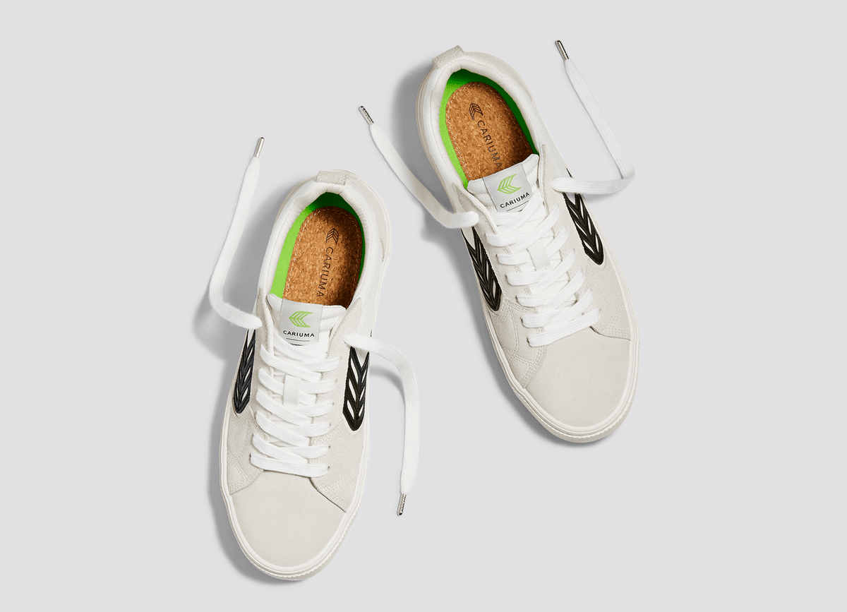 CATIBA PRO Skate Off-White Canvas Vintage White Suede Black Logo Sneaker Women