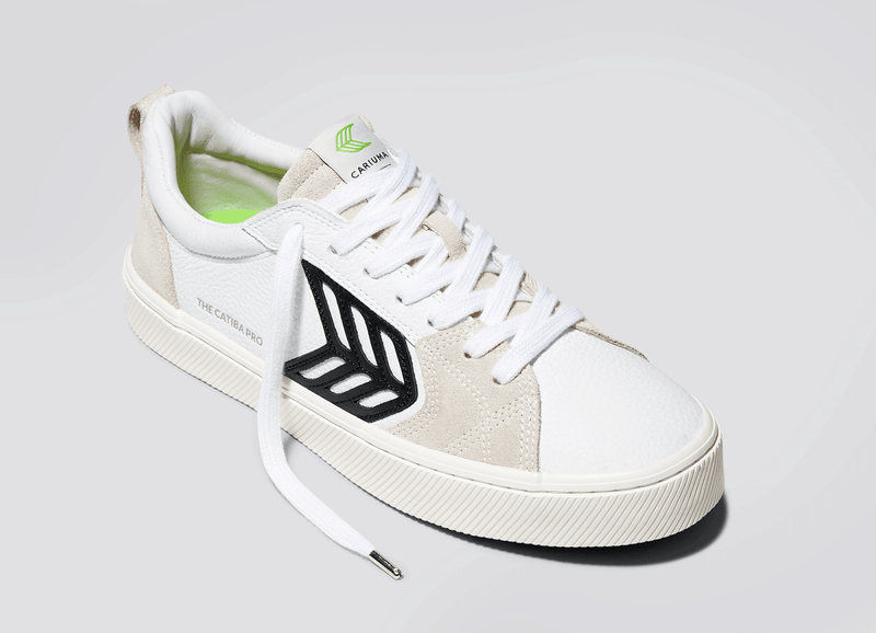 CATIBA PRO Skate White Premium Leather Vintage White Suede Sneaker Men