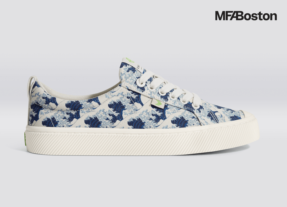 小物 ocamo  9500 Hokusai OCA Low Wave off Kanagawa Print Canvas Sneaker Women
