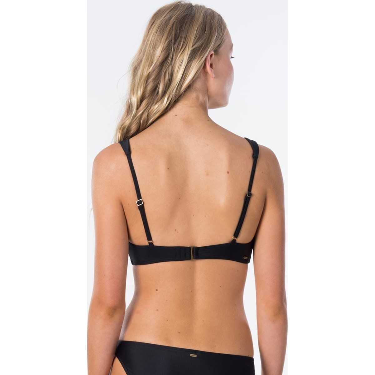 Classic Surf Eco D-DD Plunge Bikini Top in Black