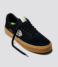 NAIOCA PRO Gum Black Suede and Canvas Ivory Logo Sneaker Men