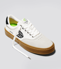 NAIOCA PRO Gum Vintage White Suede Off-White Canvas Black Logo Sneaker Women