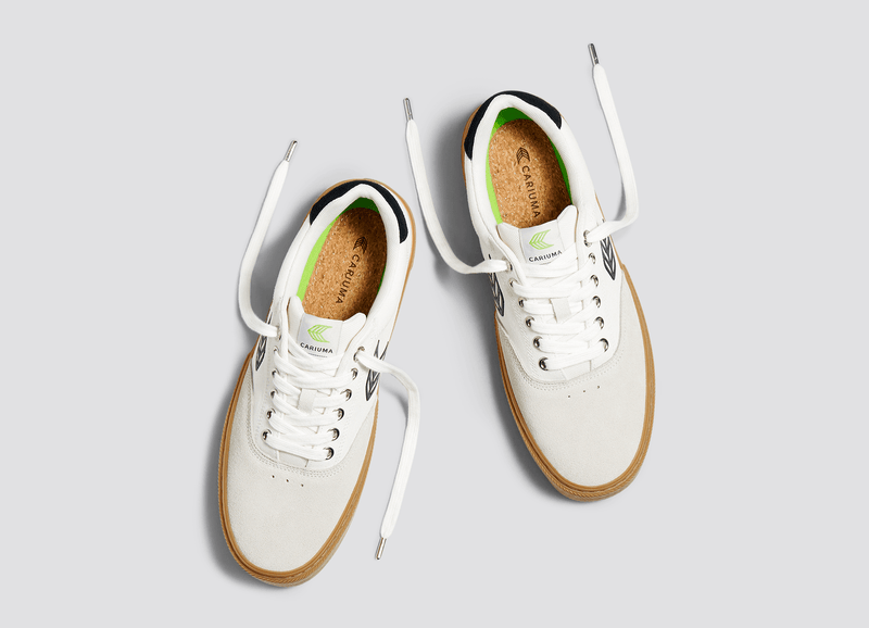 NAIOCA PRO Gum Vintage White Suede Off-White Canvas Black Logo Sneaker Women