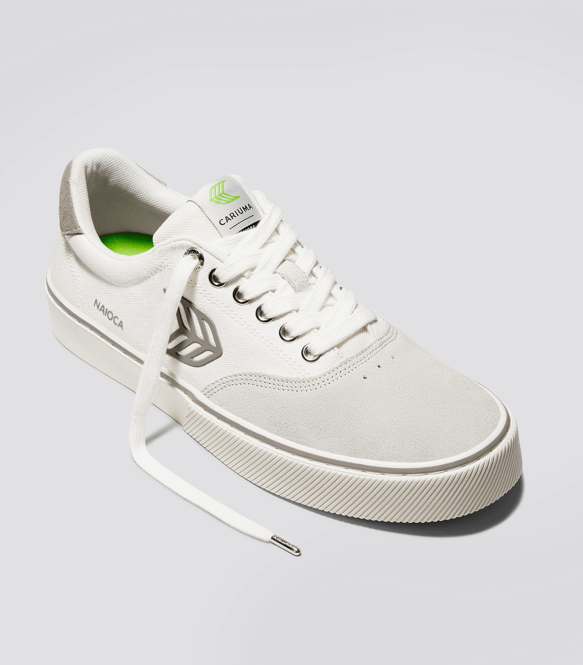 NAIOCA Pro Skate Vintage White Suede Off White Canvas Grey Logo