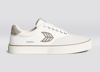 NAIOCA Pro Skate Vintage White Suede Off-White Canvas Grey Logo Sneaker Women