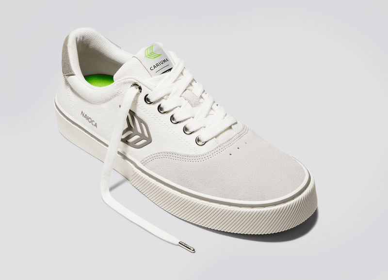 NAIOCA Pro Skate Vintage White Suede Off-White Canvas Grey Logo Sneaker Men