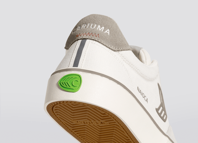 NAIOCA Pro Skate Vintage White Suede Off-White Canvas Grey Logo Sneaker Women