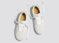 NAIOCA Pro Skate Vintage White Suede Off-White Canvas Grey Logo Sneaker Women